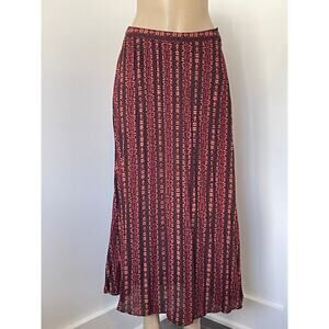 Pleated Snake Print Long Maxi Skirt Size S